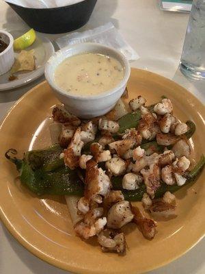 Shrimp and tilapia Poblano appetizer