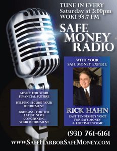 Listen to  Rick J Hahn, CRFA     on SAFE MONEY RADIO                     EAST TENNESSEE'S VOICE FOR SAFE MONEY!...