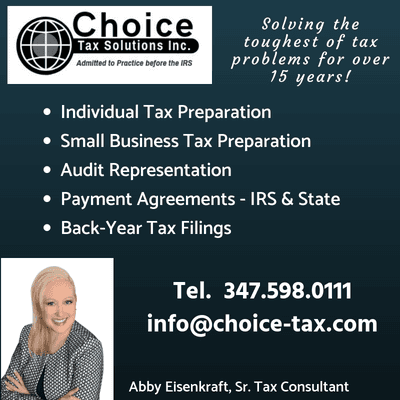 Choice Tax Solutions Melville can assist you via e-appointment or in person (by appt. only).  Work with the experts!