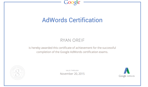 Adwords Certified since 2014.