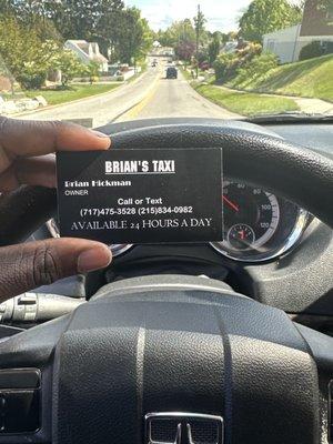 Brian's Taxi Personal Business Card