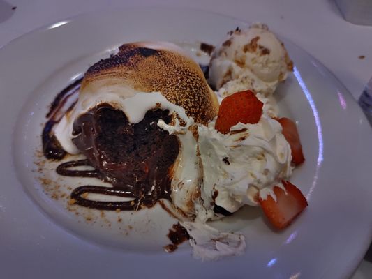 S'More's Flourless Chocolate Molten dessert