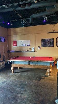 Pool table.