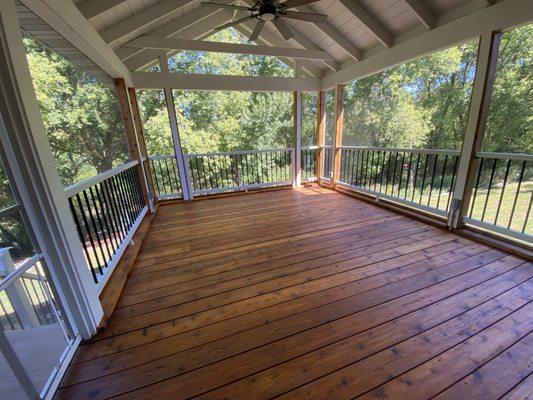 After stand , replace vynil handrail and screen porch