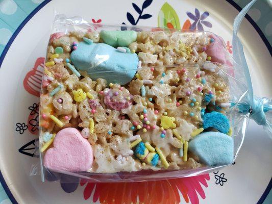 Easter Rice Krispy Treat still in the wrapper