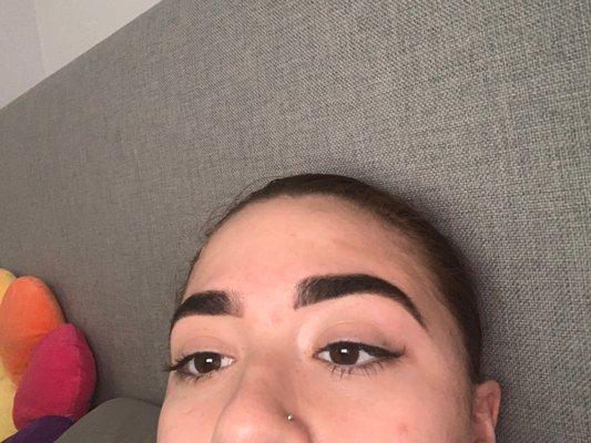 Wax and tinted eyebrows