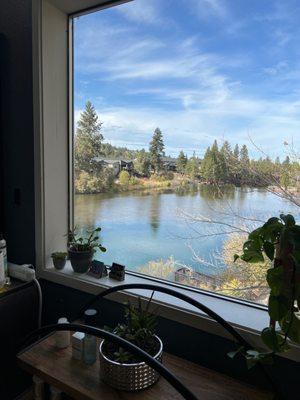 View of the River from inside the salon.