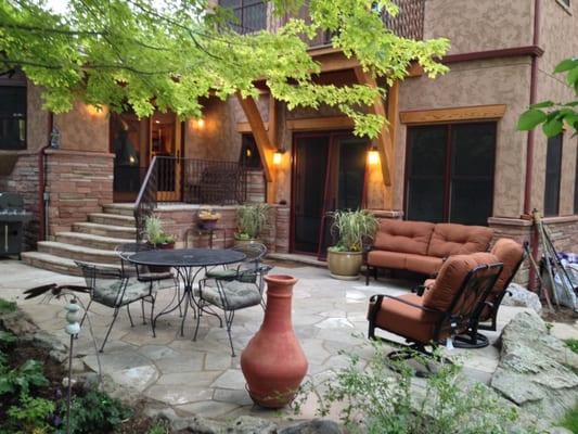 Flagstone patio to create an ideal outdoor living room for enjoying Colorado's ideal climate!