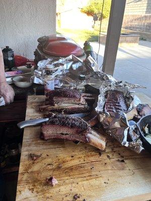 BBQ beef and pork ribs