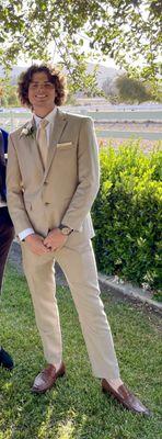 Tan Prom Suit  Tapered To Fit