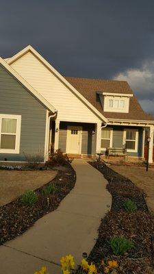 After - Sherwin Williams Natural Choice  at sunset/ Golden hour.