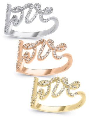 Diamond "LOVE" Ring 0.26ct tw on 14k Available in White Gold, Rose Gold & Yellow Gold Only $433.00