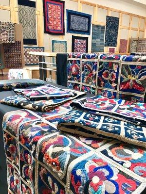 COVER: a show of South and Southwest antique Chinese tribal blankets.