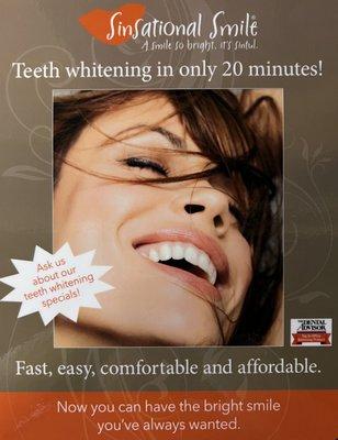 We now offer Teeth Whitening. US made products. Perfect for Sensitive teeth and gums. Call to book your appointment.