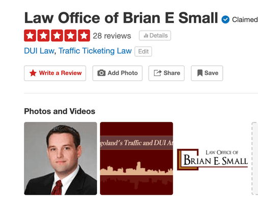 See Our Reviews On:
 
 https://www.yelp.com/biz/law-office-of-brian-e-small-chicago#