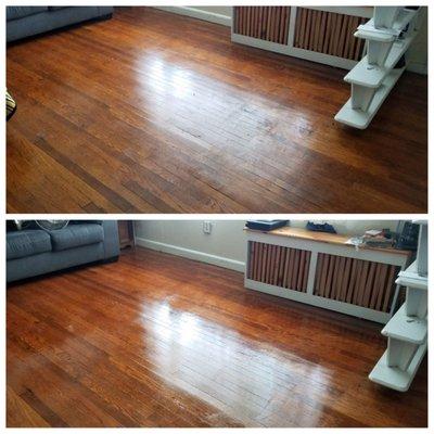 Wood floor clean and polish service