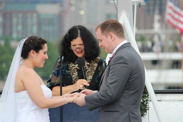 The ring exchange on board The Odyssey!