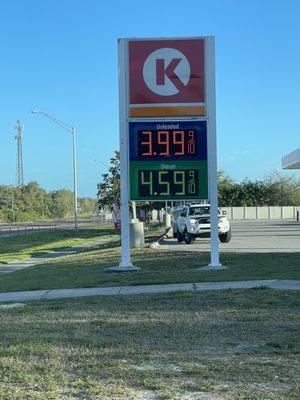 Fuel Prices 3/6/22 Regular $3.99  Diesel $4.59.