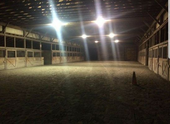 Indoor arena with professional footing