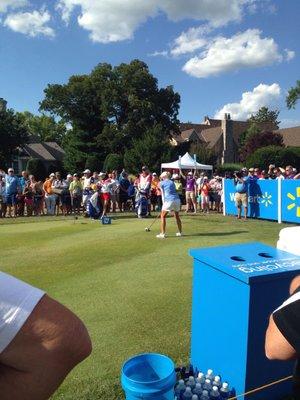 Stacey Lewis teeing off on 18.