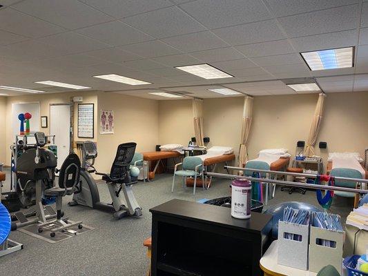 Physical therapy treatment area.  We have an awesome PT team!