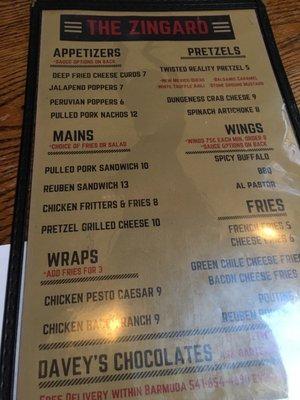 New menu (no more tacos )