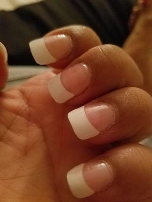 Smh... these are the ugliest shaped nails I've ever had. These are high school nails phase --when you don't know any better