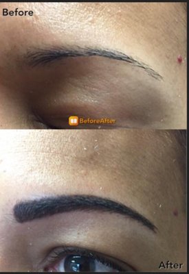 Before and after microblading