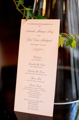 Ceremony Card by Sass-N-Class Photo: Olivia Leigh Photographie