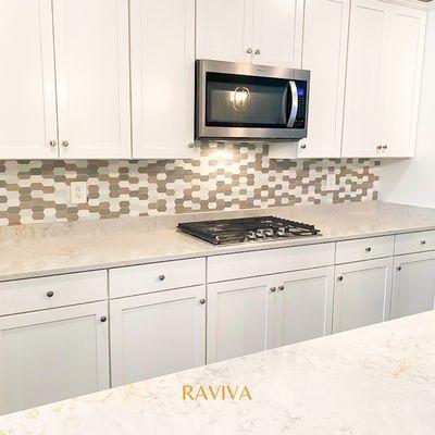 Amazing work of kitchen backsplash made by our team.