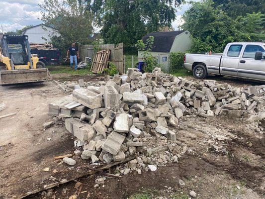 Starting to remove building we knocked down for customer