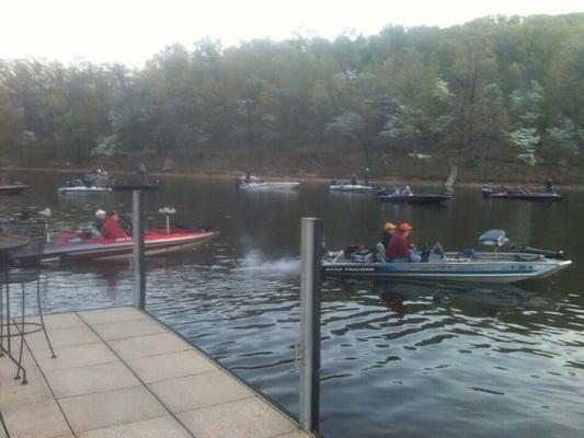 Outside dock service and seating