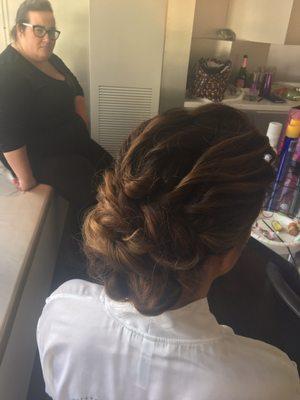 AMAZING wedding hair by Kate.  Couldn't be happier :)