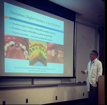 Dr Capio teaching a continuing education course at UCLA School of Dentistry