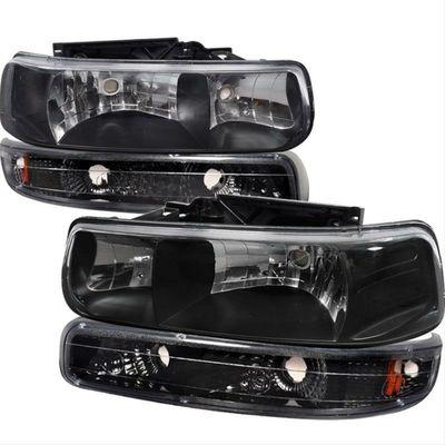 99-06 Chevy Tahoe Suburban, 99-02 Chevy Silverado 1500 2500 3500 Black housing headlights