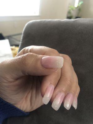 French manicure glitter dip nails