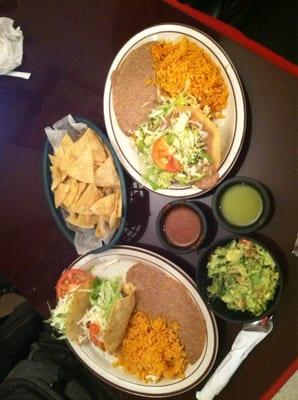 Superior guacamole, homemade salsas, and made to order enchilada, tacos, with rice and beans.