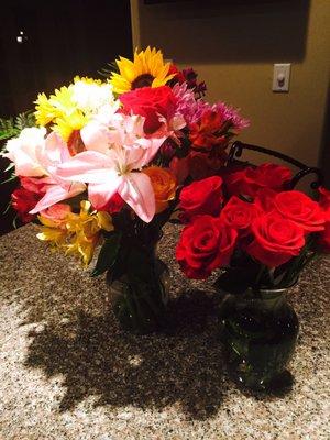 Another beautiful bouquet from lamp light (left)