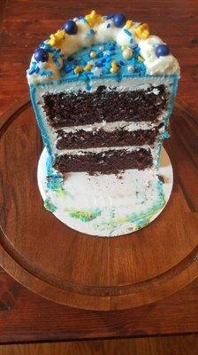 Chocolate and vanilla cake