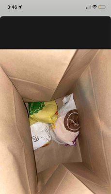 8 hour burgers thrown into a bare delivery bag