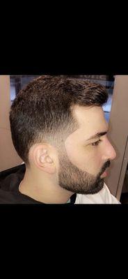 #1 tape up with a beard shape up and a light trim on top