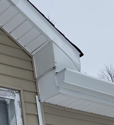 Sloppy soffit work.