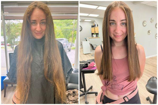 Before and after- keratin and cut!