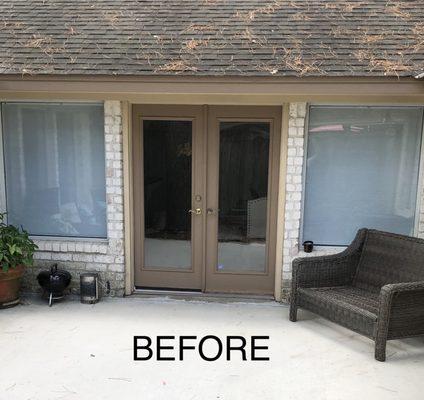 Exterior before the French door replacement