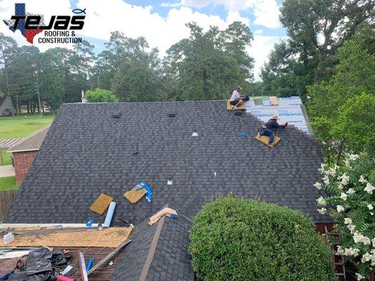 Insurance funded full roof replacement