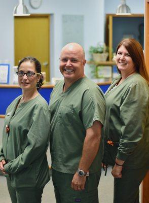 Meet our team! Dr. Scott, Patty and Sherri work every day to make your dental experience a great one.