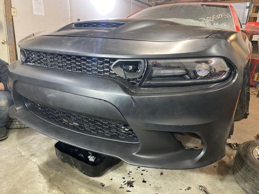 2017 Dodge Charger front SRT bumper replacement!