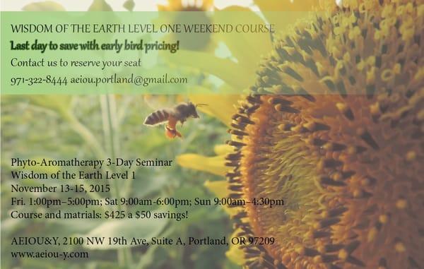 Phyto-aromatherapy classes offered all year long. Indulge your curiosity and satisfy the soul with whole healing straight from mother earth.