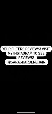 Reviews are in highlights tab on instagram!!!