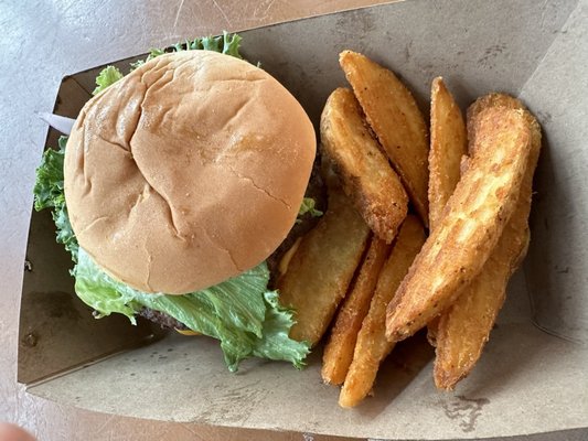 Burger with fries